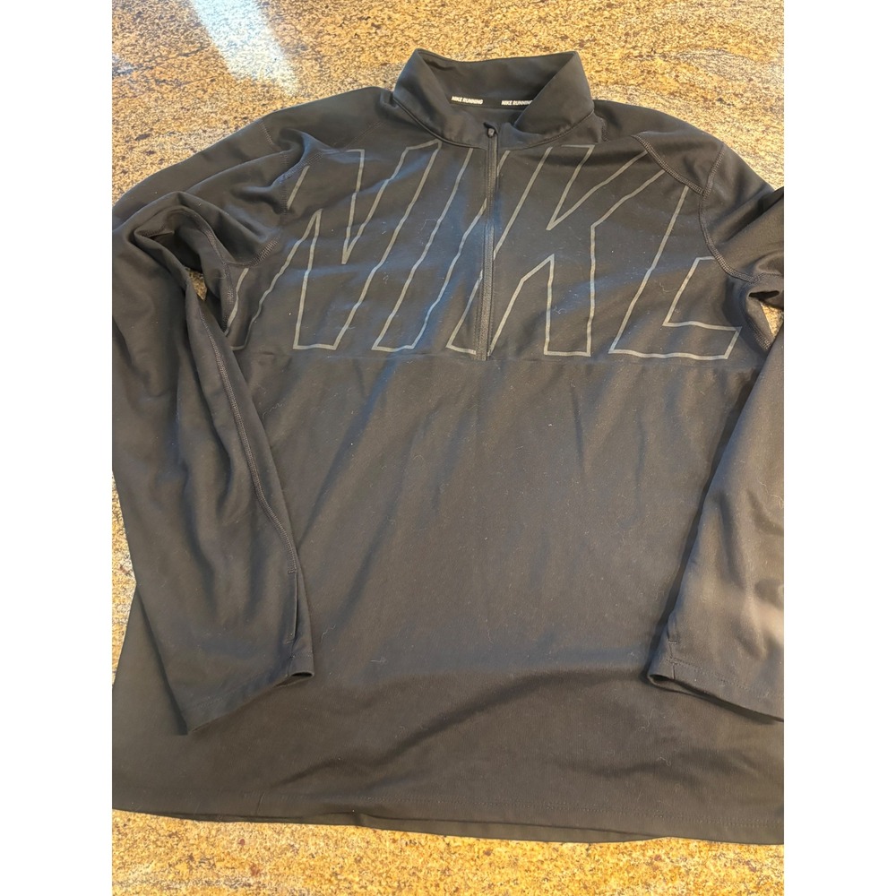 Nike Running Dri-FIT Womens Medium Black Quarter Zip Pullover Logo‎ Top